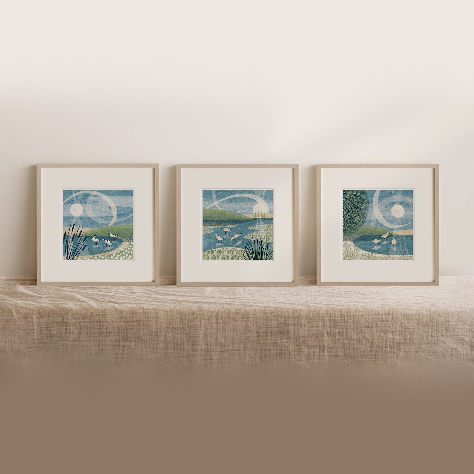 British wetlands bird art prints