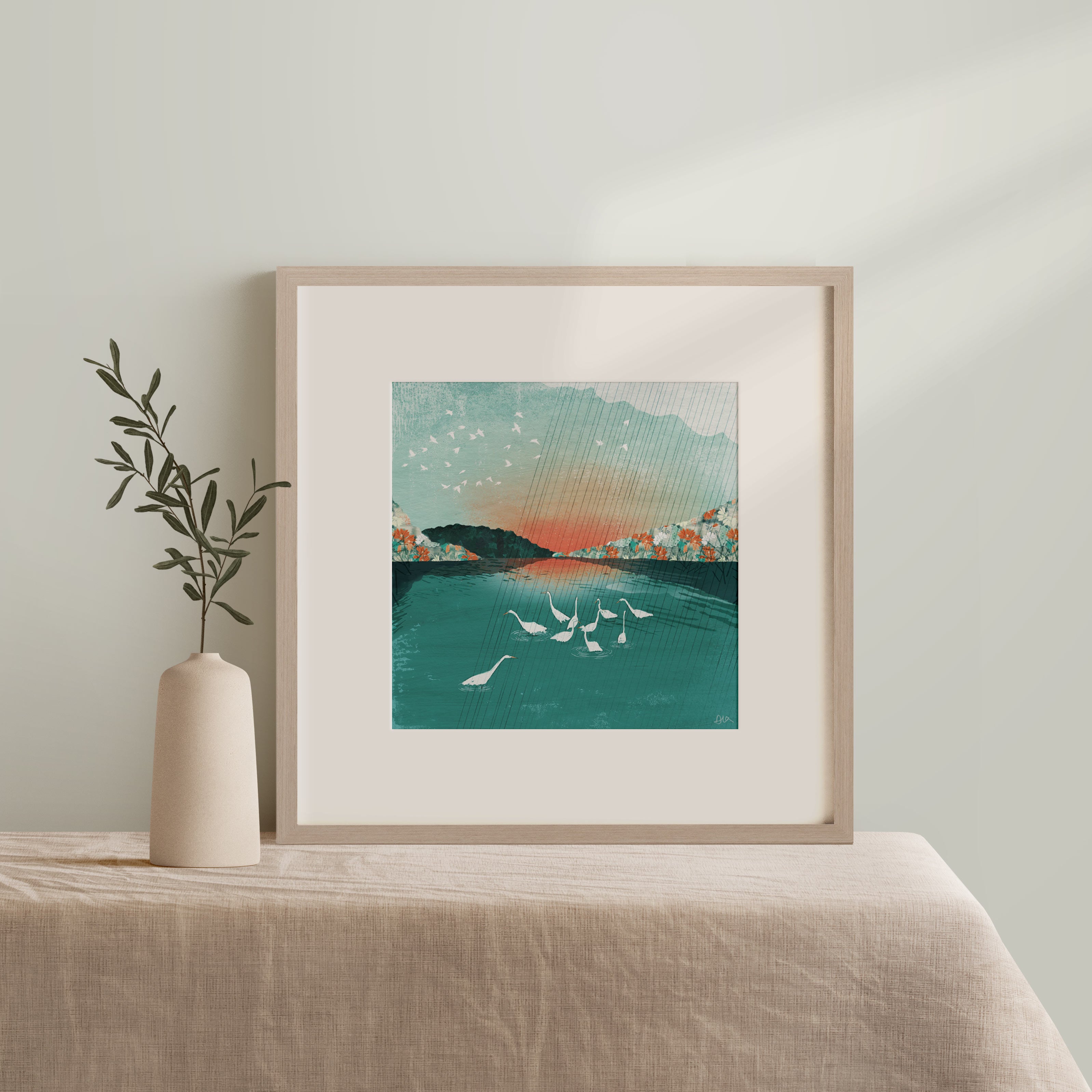 'Egret Siege' Giglée Print