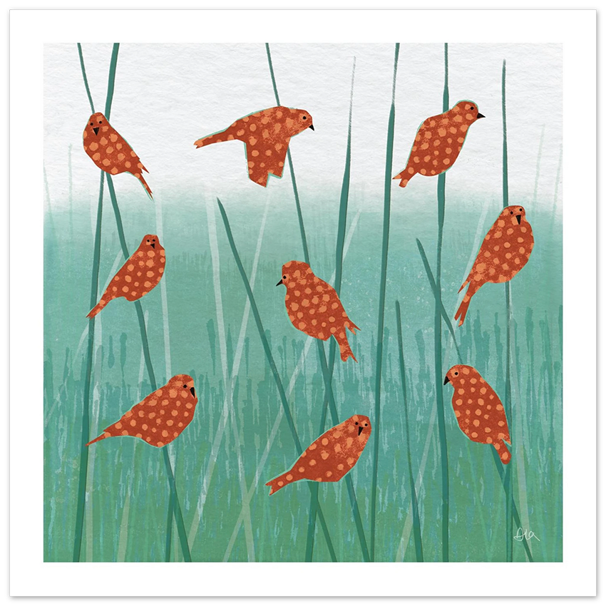 'Linnets I' Fine Art Giclée Bird Print