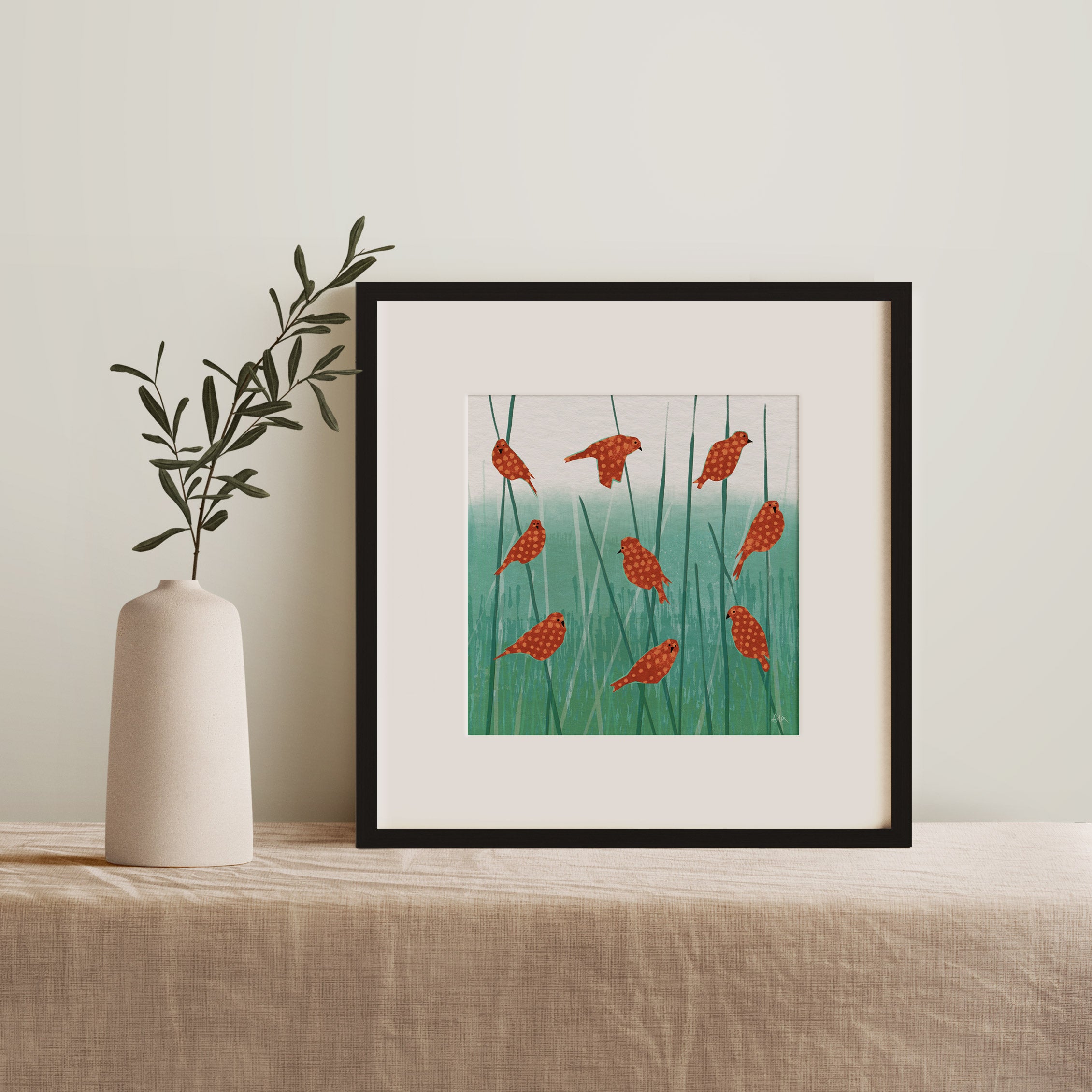 'Linnets I' Fine Art Giclée Bird Print