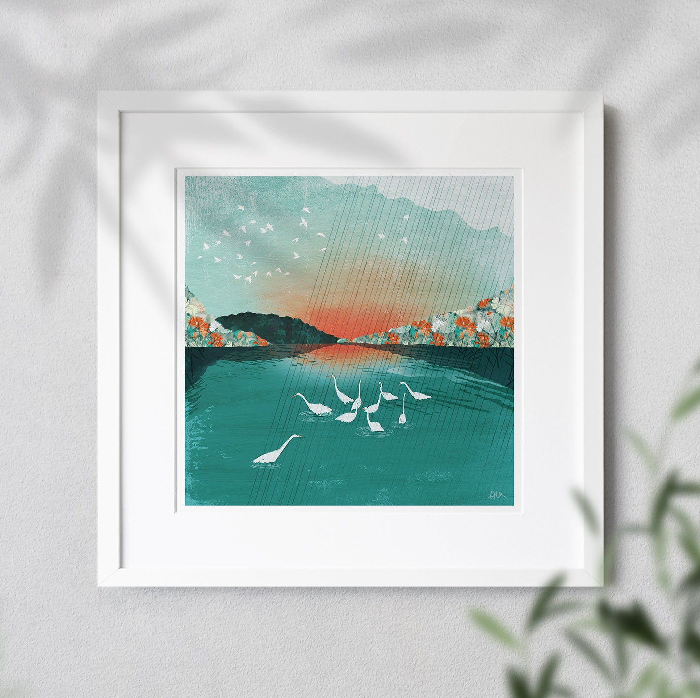 'Egret Siege' Giglée Print