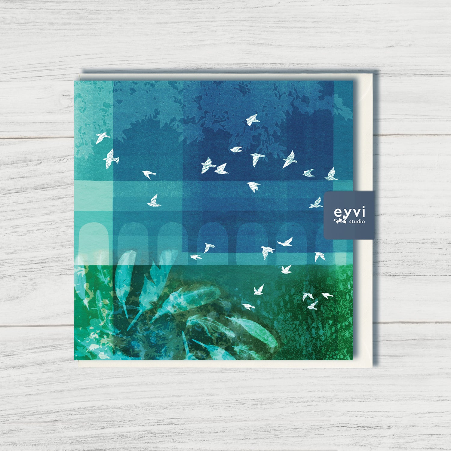 Abstract Skies - Bird Greetings Card