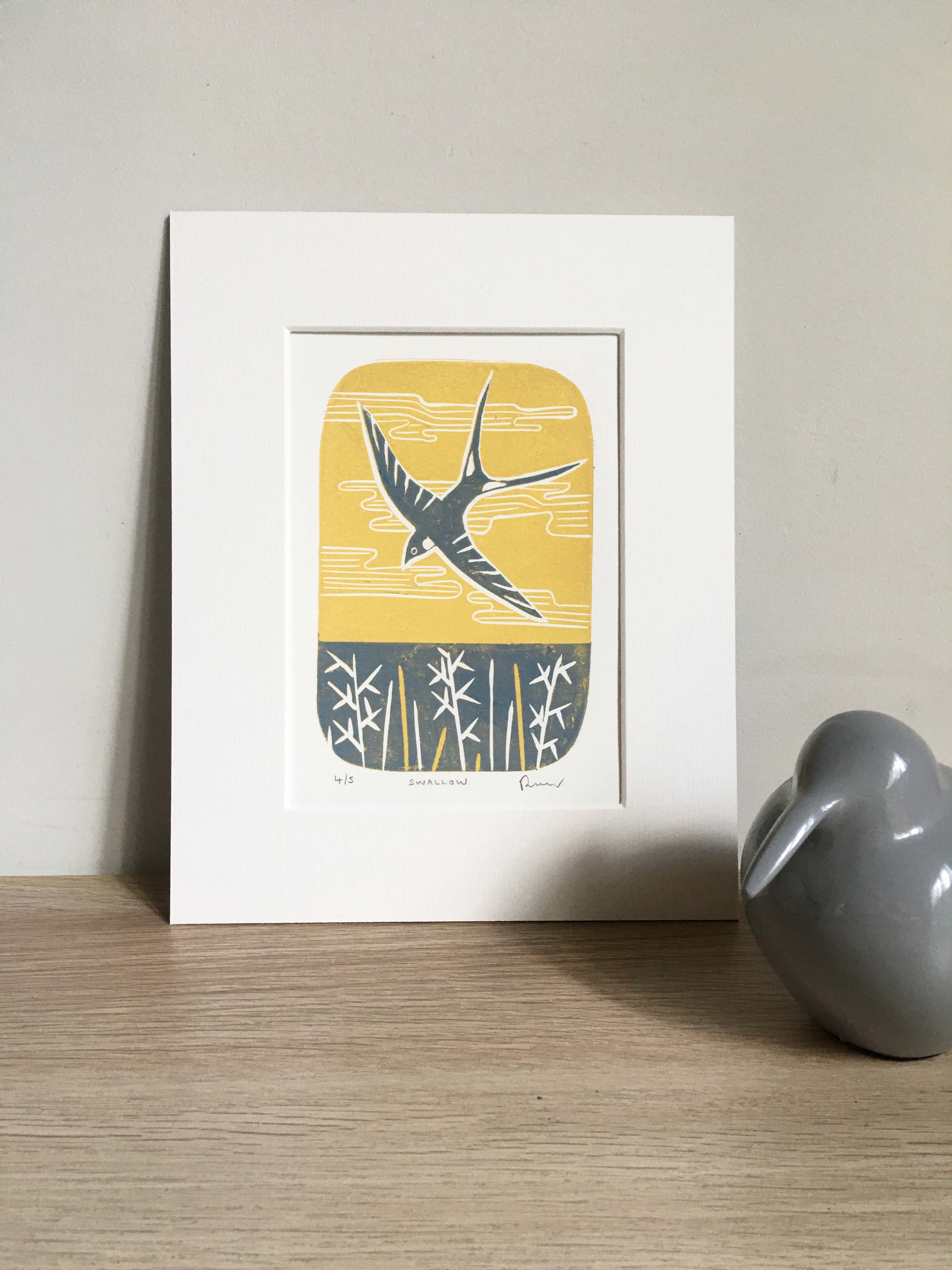 Original 3 Bird Linocut Series