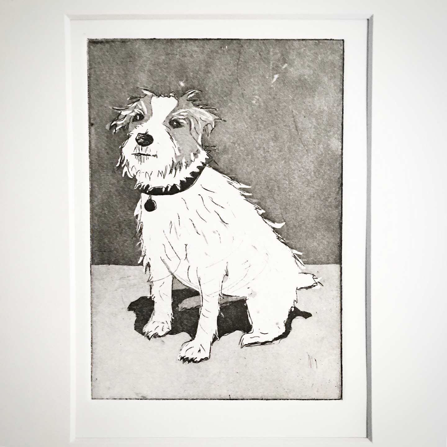 Original Bertie Dog Copper Plate Etching
