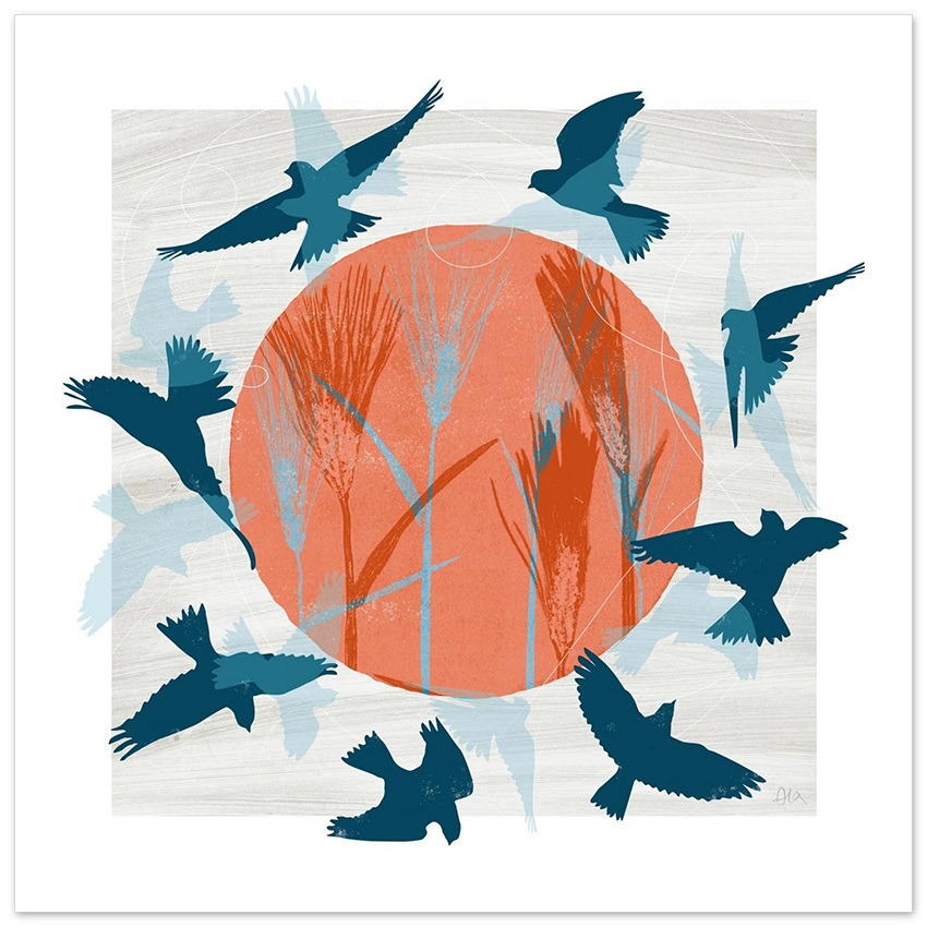 Skylarks Ascending Bird Art Print