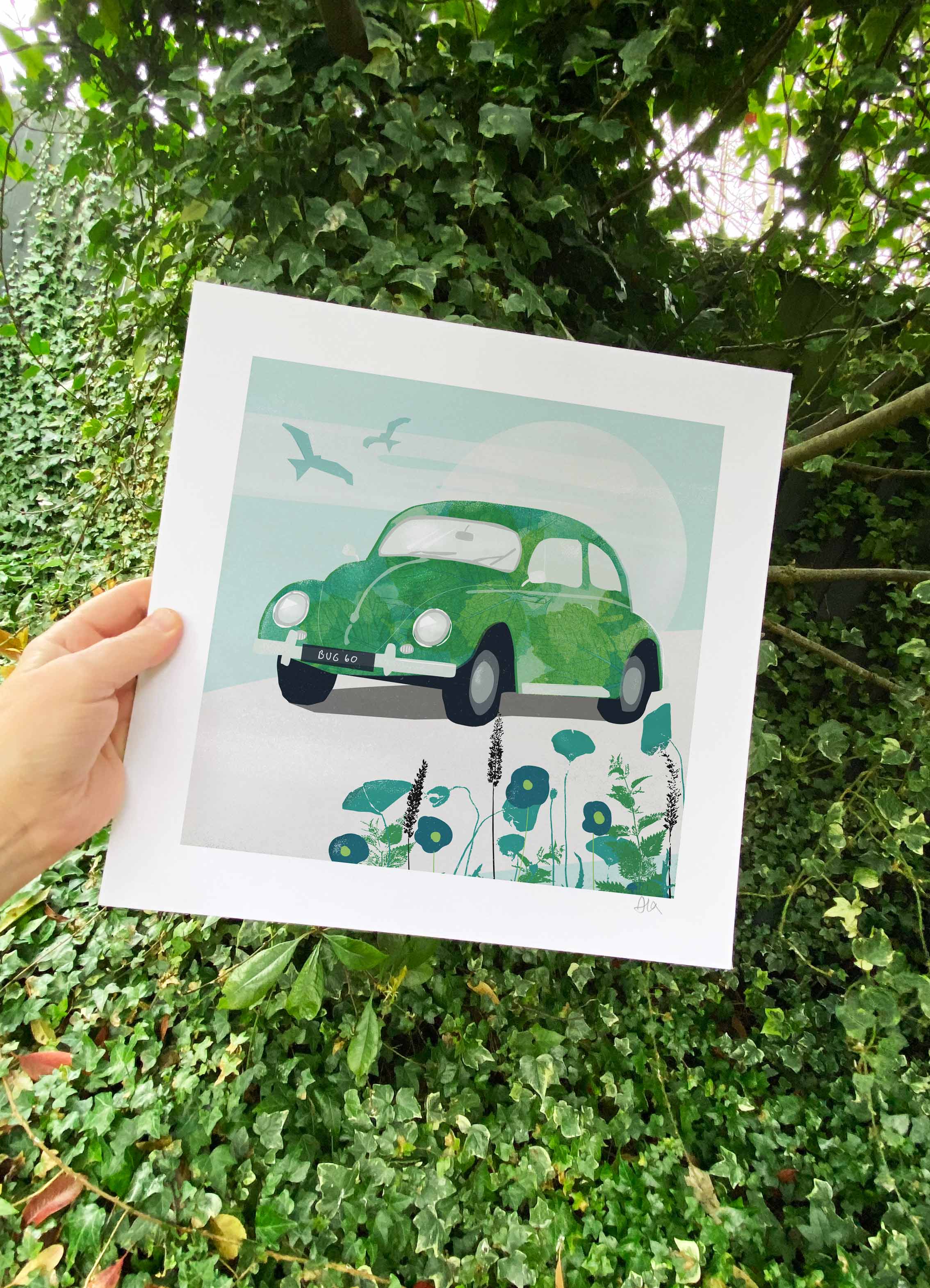 VW Beetle Classic Car Art Print