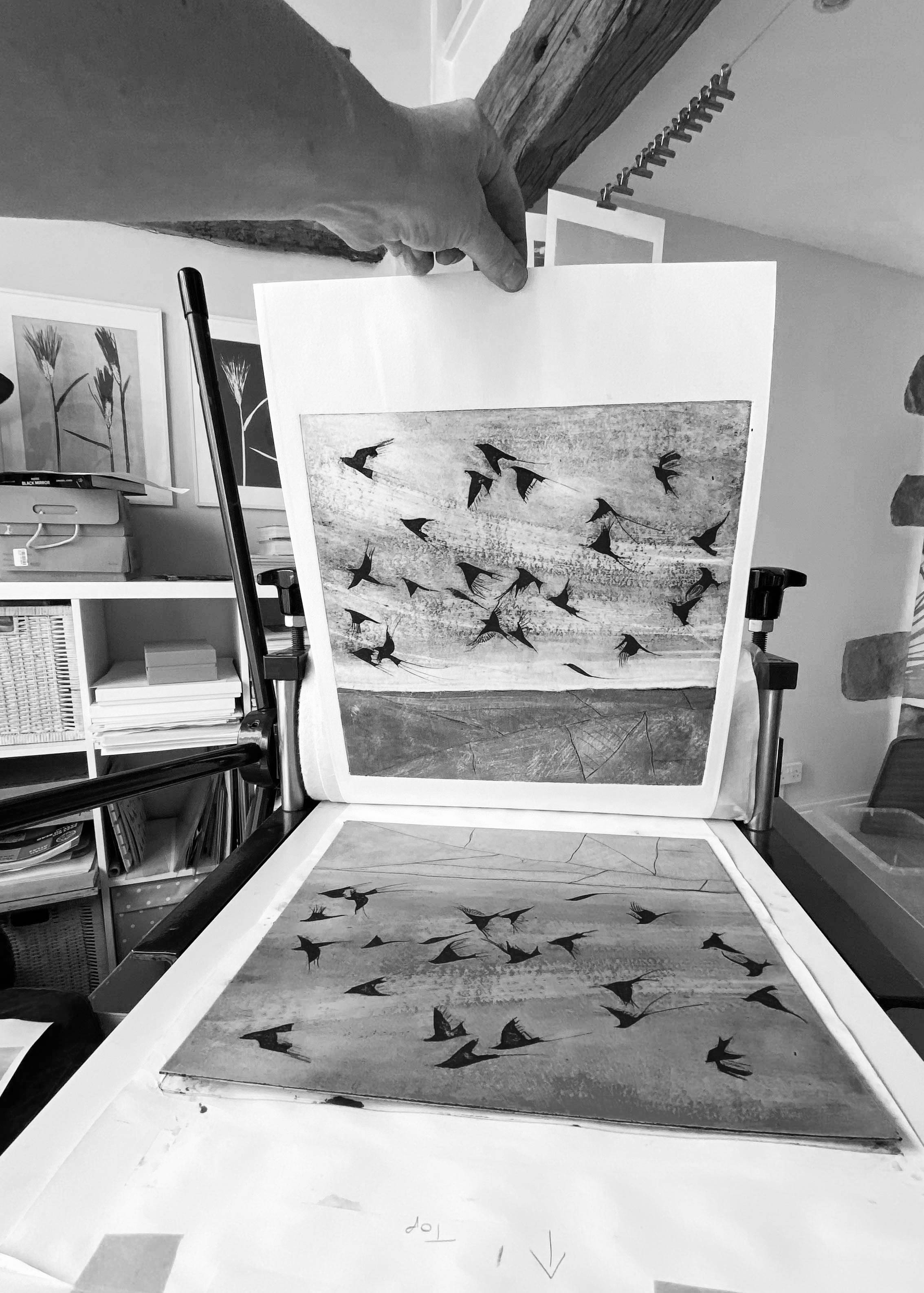 Original Bramblings Collagraph Monotype Print