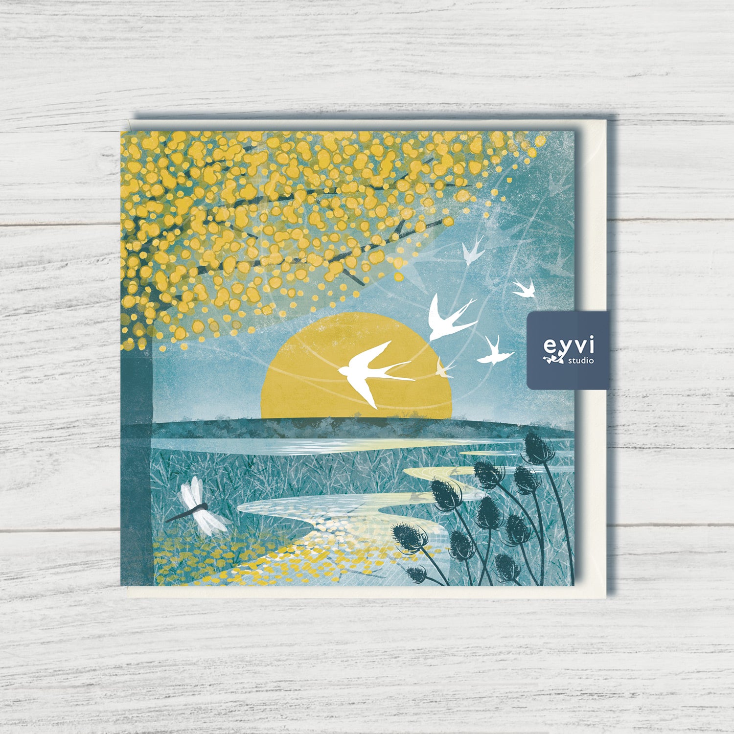 Meandering - Swallows Greetings Card