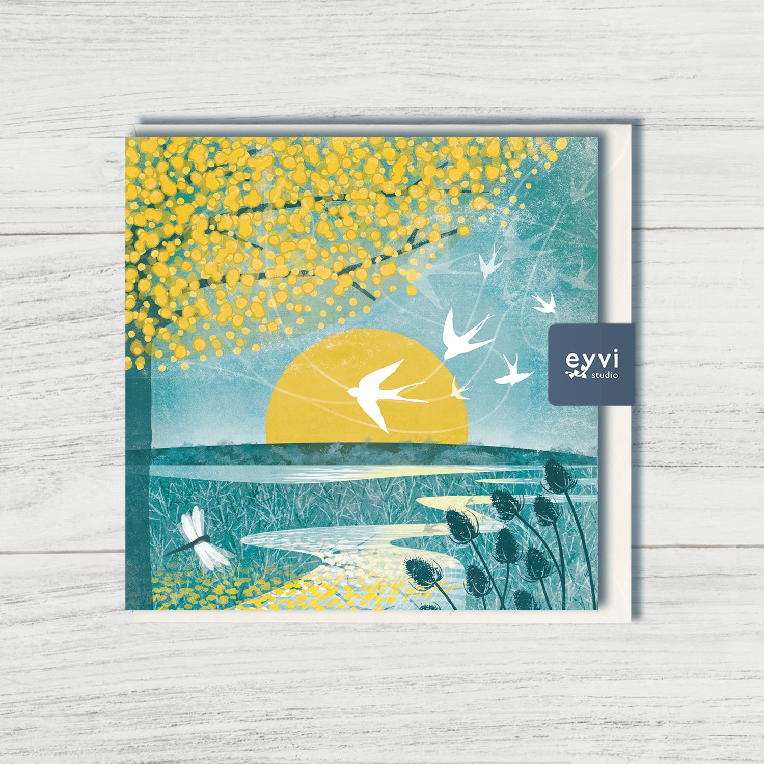 Meandering - Swallows Greetings Card